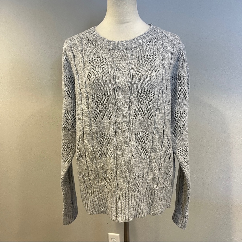 Mittoshop Gray Cable Knit Sweater‎ size large